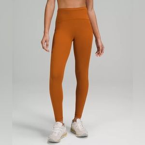 Lululemon burnt orange leggings 28”  size 8 butternut